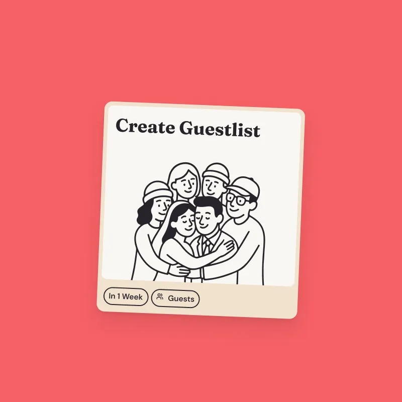 UI detail showing a task card of MyWeddingCoach