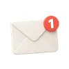A 3D rendered mail envelope